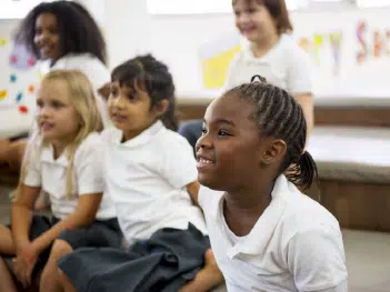 Students participating in class